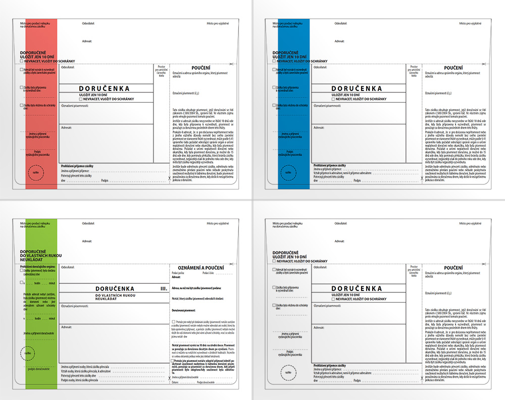 Doručenky, dodejky, obálky