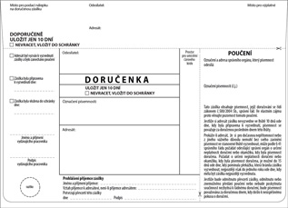 Doručenka DORUGOV (správní řád) 155 - bez pruhu