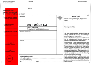 Doručenka DORUGOV 155 (správní řád) - červený pruh