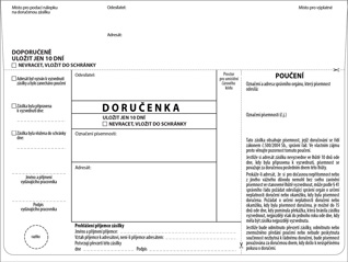 Doručenka DORUGOV (správní řád) 162 - bez pruhu