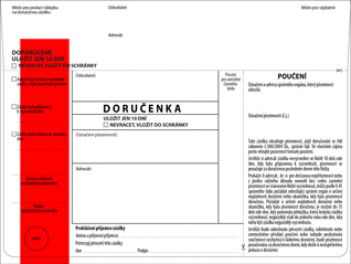 Doručenka DORUGOV 162 (správní řád) - červený pruh