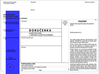 Doručenka DORUGOV 162 (správní řád) - modrý pruh