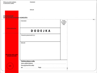 Doručenka DORUGOV 155 (bez poučení) - červený pruh