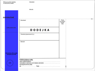 Doručenka DORUGOV 155 (bez poučení) - modrý pruh