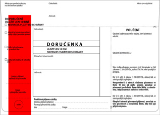 Doručenka DORUGOV 155 (daňový řád) - červený pruh