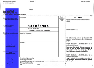 Doručenka DORUGOV 155 (daňový řád) - modrý pruh