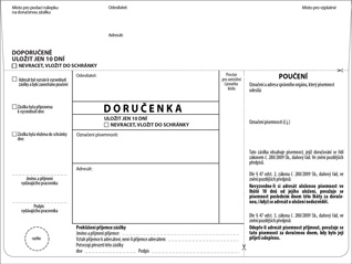 Doručenka DORUGOV 162 (daňový řád) - bez pruhu