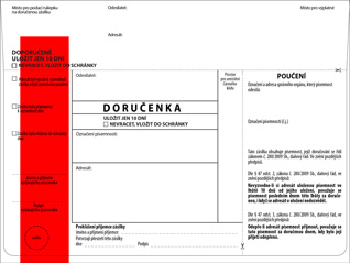 Doručenka DORUGOV 162 (daňový řád) - červený pruh