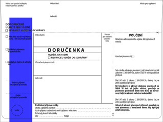 Doručenka DORUGOV 162 (daňový řád) - modrý pruh