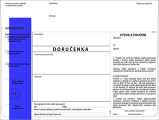 Doručenka DORUGOV 162 (MFČR) - modrý pruh